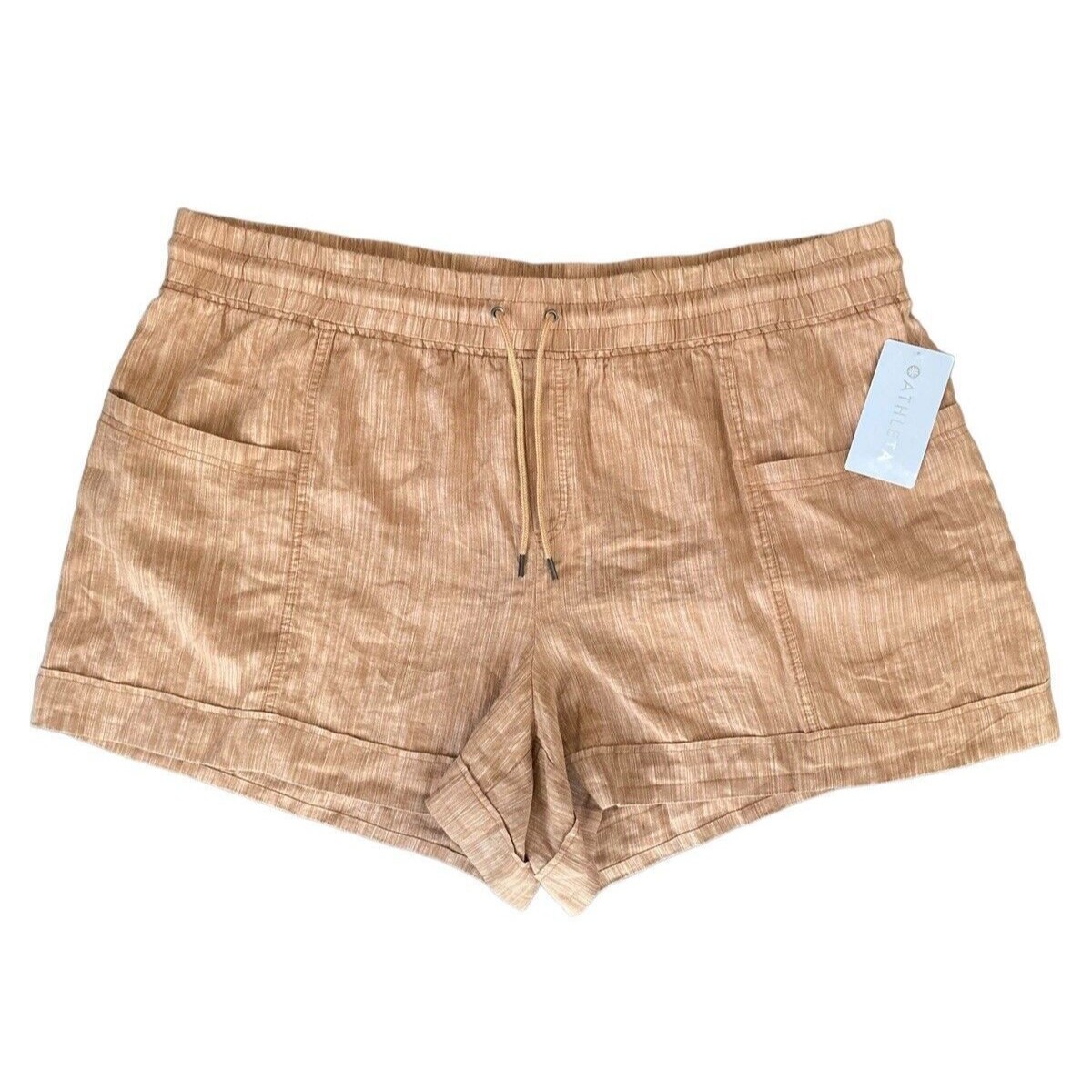 Athleta Cabo Linen Textured 4” Short Size 26 Sienna Brown